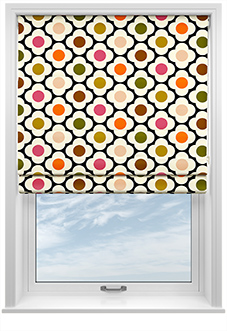 Orla Kiely Spot Flower, Red Multi - Twist&Fit Roman Blind